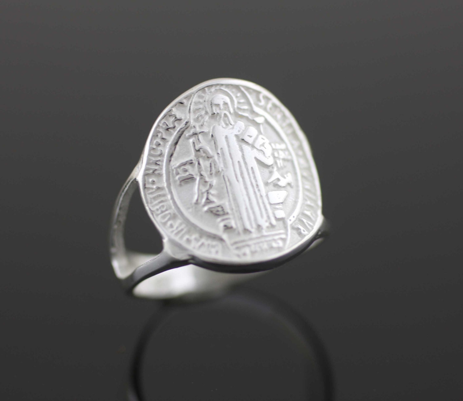 St Benedict Ring, Sterling Silver Saint Benedict Ring, Sterling Silver ...