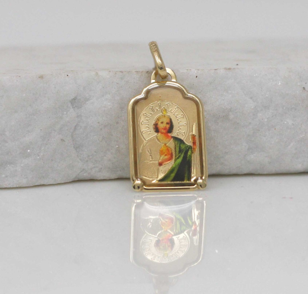 14k St. Jude Medal, Saint Jude Necklace, 14k Gold St Jude Necklace, 14k ...