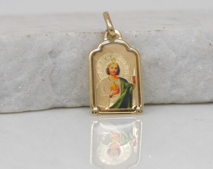 14k St. Jude Medal, Saint Jude Necklace, 14k Gold St Jude Necklace, 14k ...