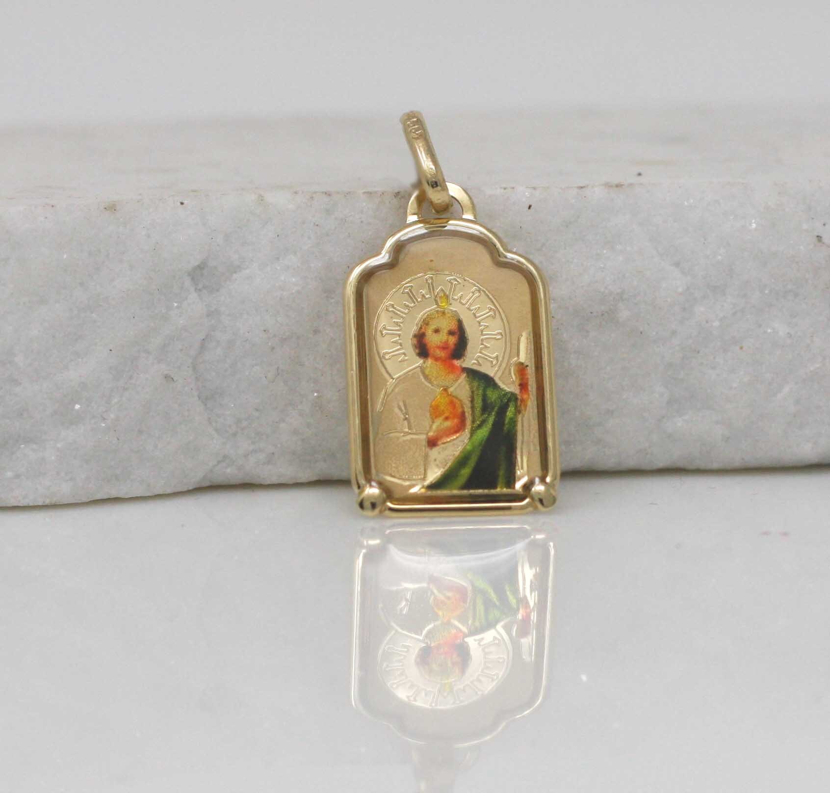 14k St. Jude Medal Saint Jude Necklace 