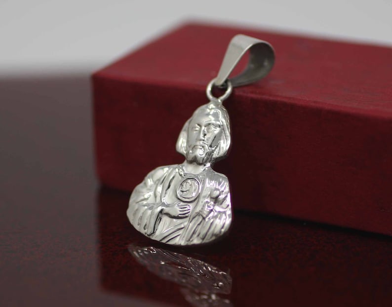 St. Jude Medal Saint Jude Necklace Sterling Silver St Jude - Etsy