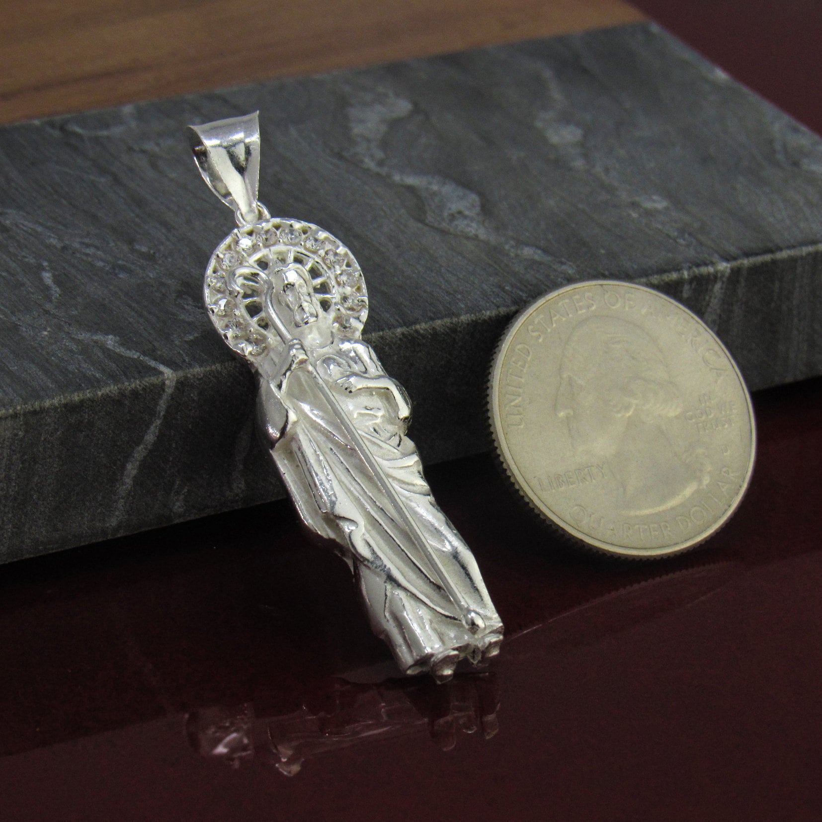 Saint Jude Necklace Sterling Silver St Jude Necklace Silver - Etsy