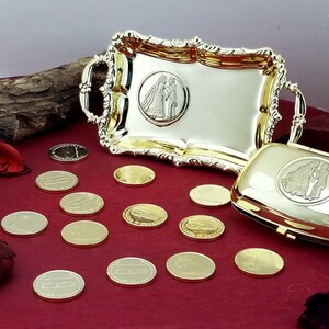 Wedding Traditional Arras Box With 13 Coins Wedding, Gold Plate Box and ...