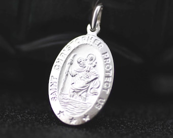 Charles Thomae Large St. Christopher Sterling Silver Pendant