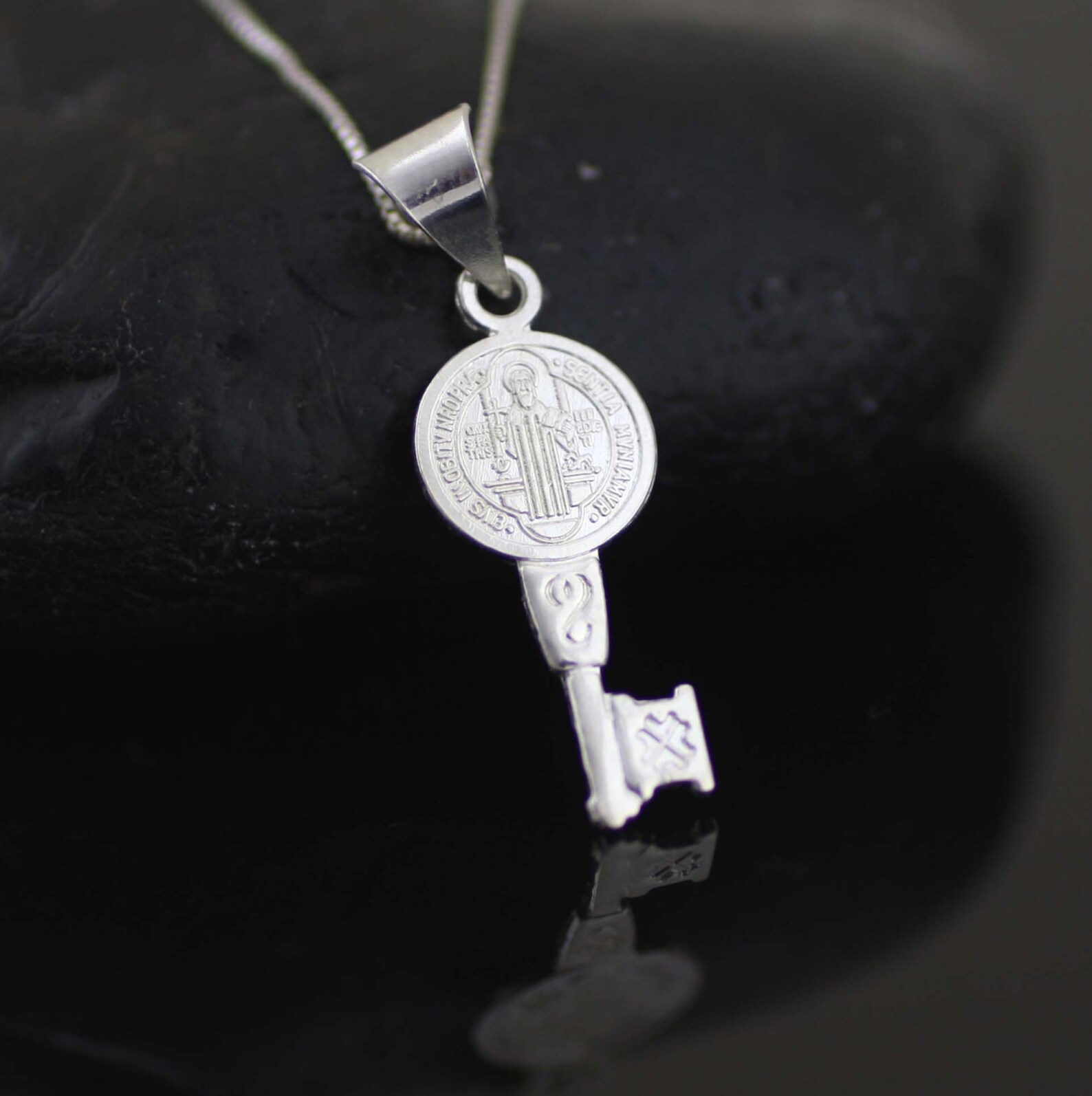 St Benedict Key Saint Benedict Key Necklace St Benedict Key Etsy
