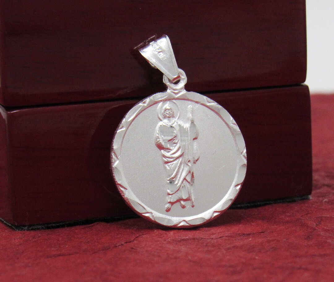 St. Jude Medal, Saint Jude Necklace, Sterling Silver St Jude Necklace ...
