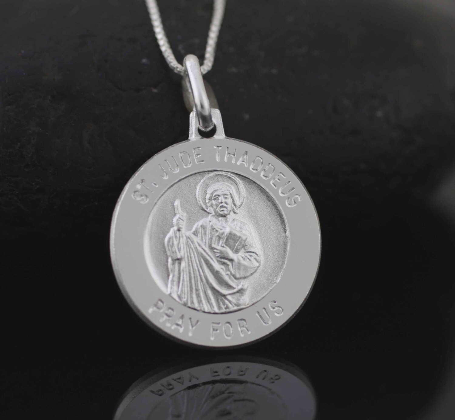 St. Jude Medal, Saint Jude Necklace, Sterling Silver St Jude Necklace ...