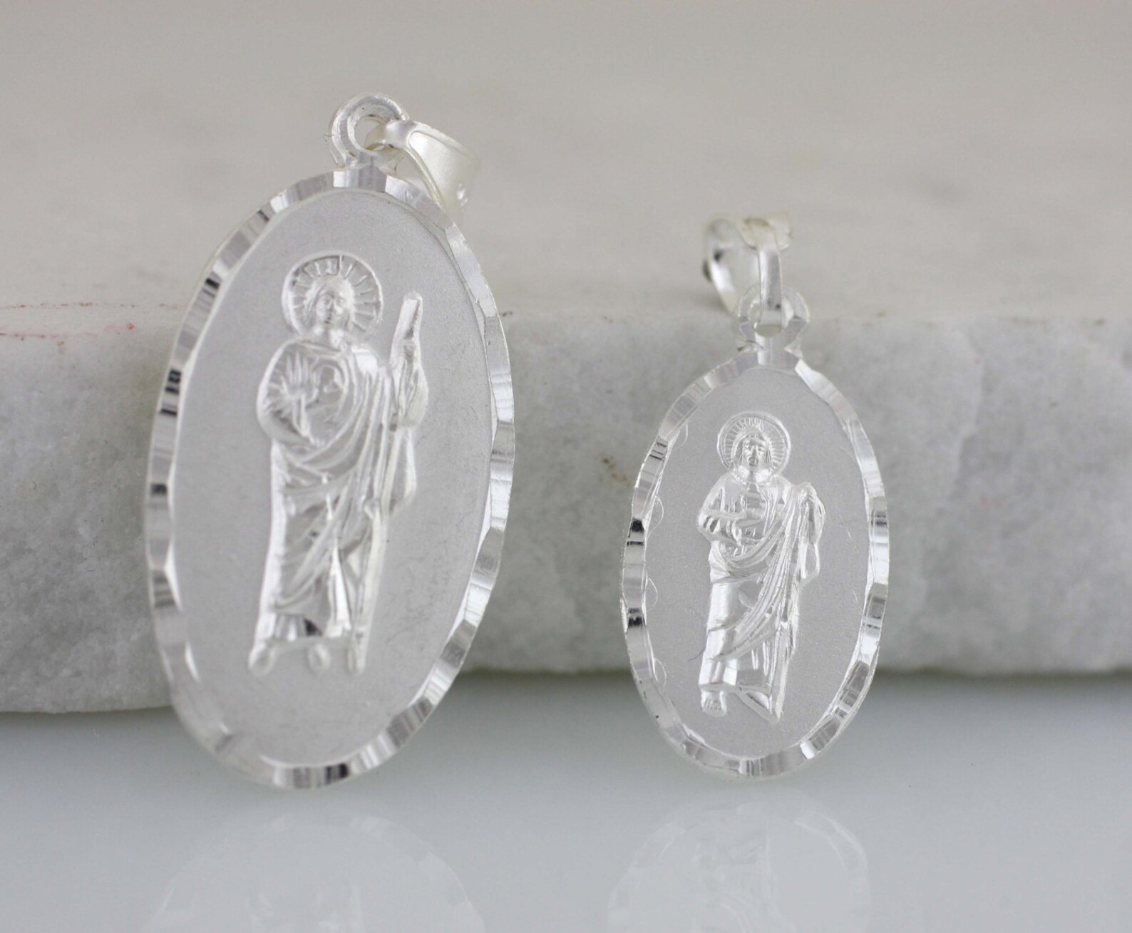St. Jude Medal Saint Jude Necklace Sterling Silver St Jude - Etsy