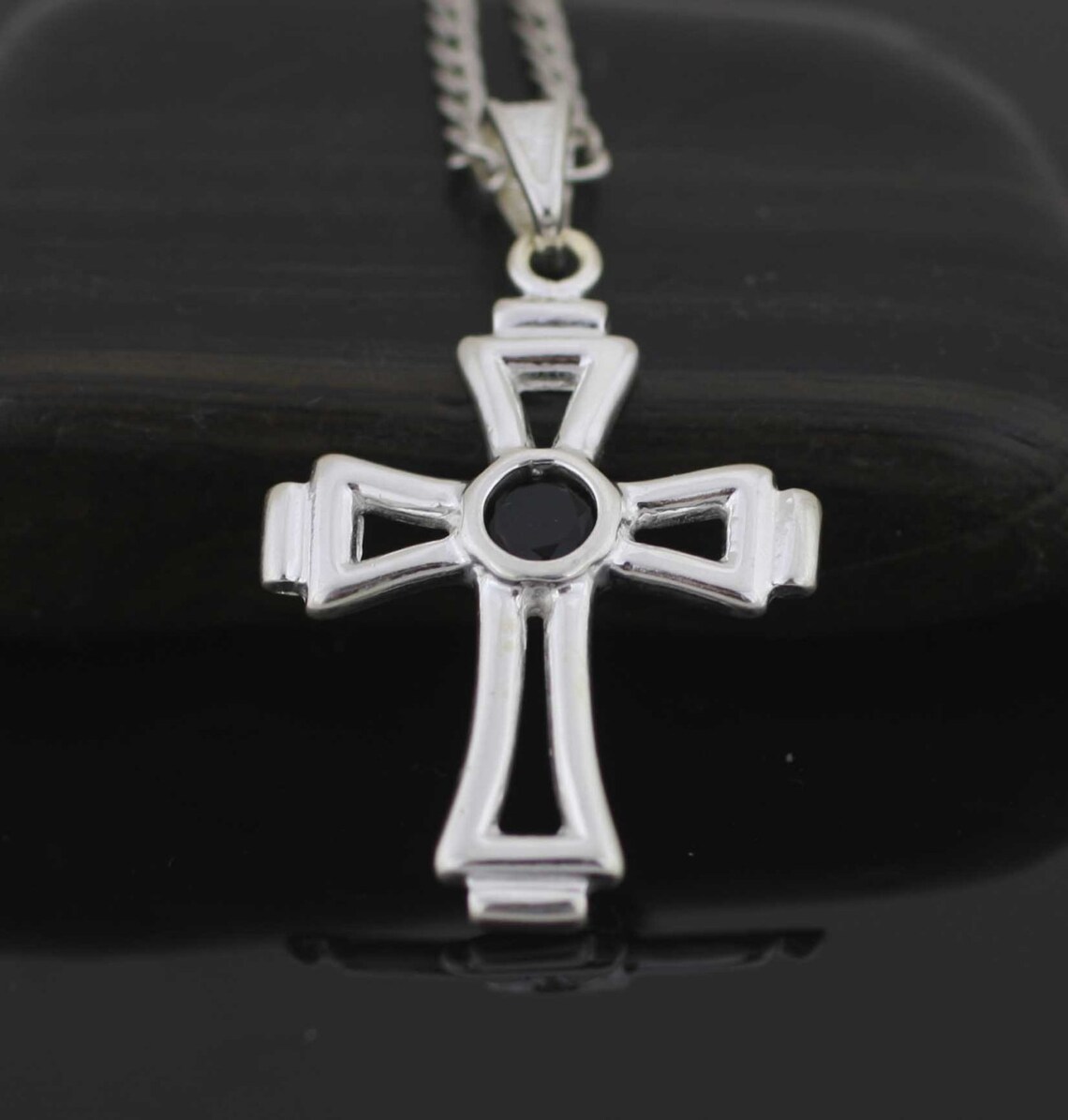 Cross Necklace Sterling Silver Cross Necklace Silver Etsy
