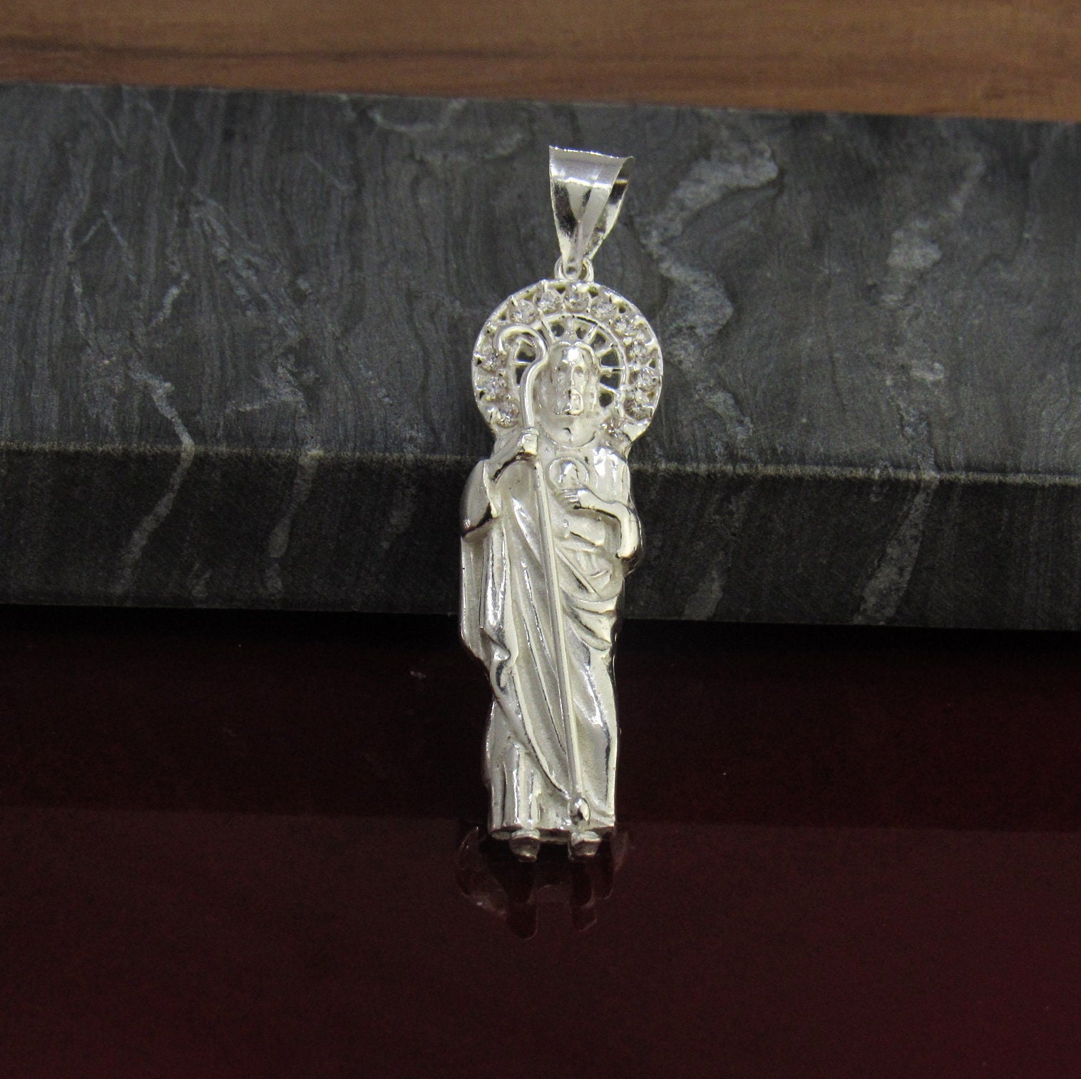 Saint Jude Necklace Sterling Silver St Jude Necklace Silver - Etsy