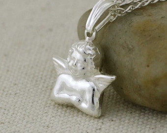 Angel Necklace, Sterling Silver Angel Necklace, Raphael Angel, Angel Pendent, Eros Necklace, Cherub Necklace, Cupid, Angel, Cherubin,
