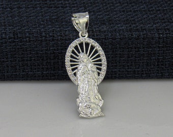 Collier Pendentif Notre-Dame De Guadalupe En Acier Inoxydable - Cœur Vierge Marie - Chaîne 40+5 Cm - Cadeau Femme - 5