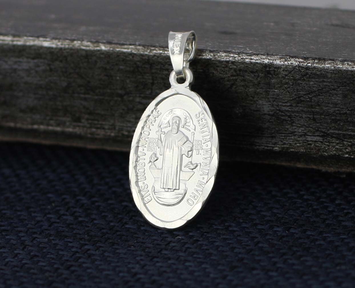 Sterling Silver Saint Benedict Medal Silver Saint Benedict - Etsy