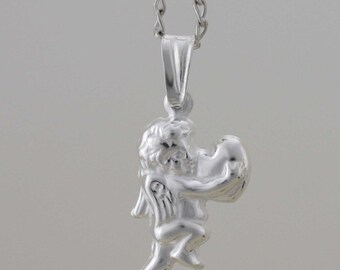 Angel Necklace, Sterling Silver Angel Necklace, Raphael Angel, Angel Pendent, Eros Necklace, Cherub Necklace, Cupid, Angel, Cherubin,