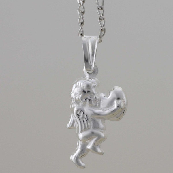 Angel Necklace, Sterling Silver Angel Necklace, Raphael Angel, Angel Pendent, Eros Necklace, Cherub Necklace, Cupid, Angel, Cherubin,