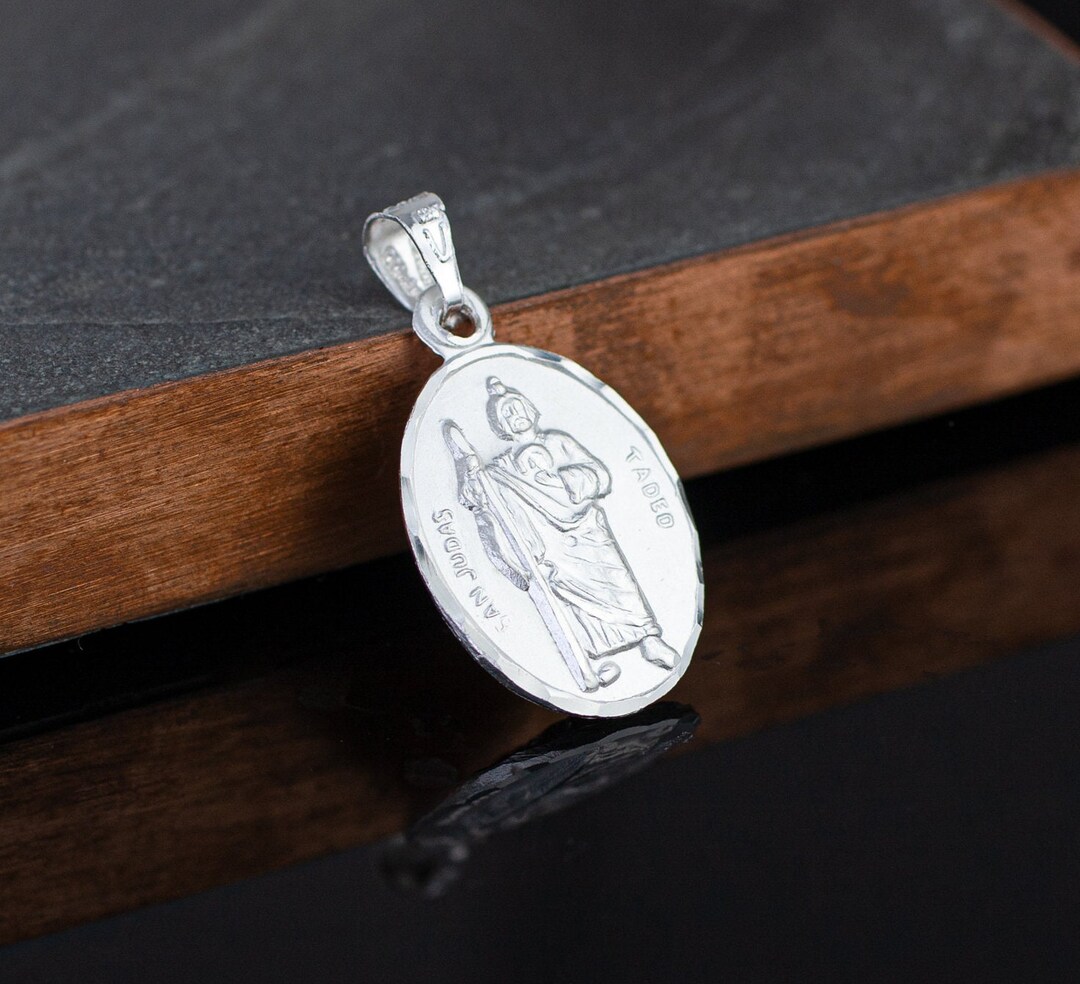 St. Jude Medal, Saint Jude Necklace, Sterling Silver St Jude Necklace ...