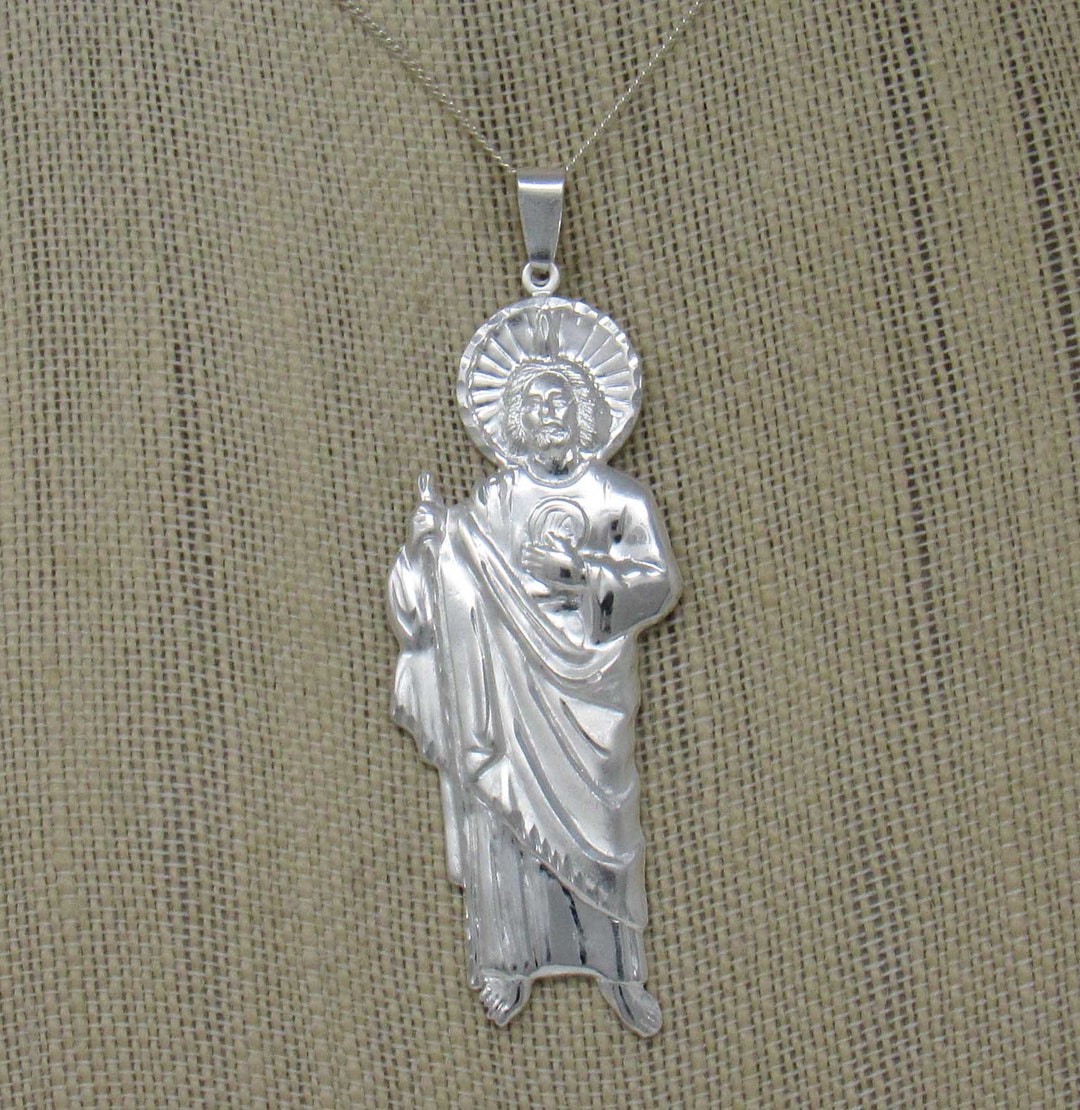 Sterling Silver St Jude Necklace, Lager Sterling Silver Saint Jude ...