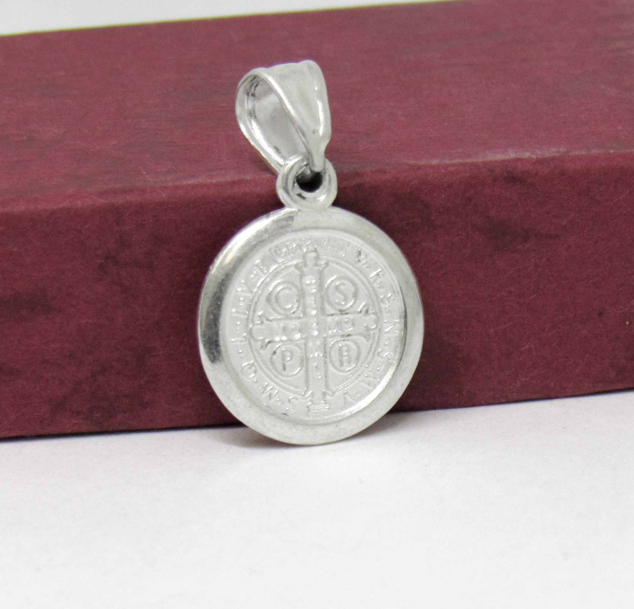 Sterling Silver Saint Benedict Medal Silver Saint Benedict - Etsy