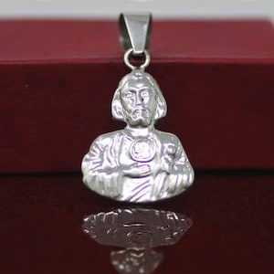 St. Jude Medal, Saint Jude Necklace, Sterling Silver St Jude Necklace, Silver Saint Jude Pendant, Saint of Hope and Impossible Causes