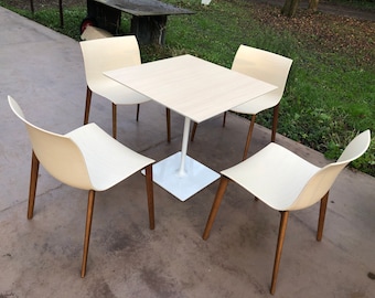 Lot of 4 Catifa 53 wooden chairs by Arper, design Lievore Alter Molina