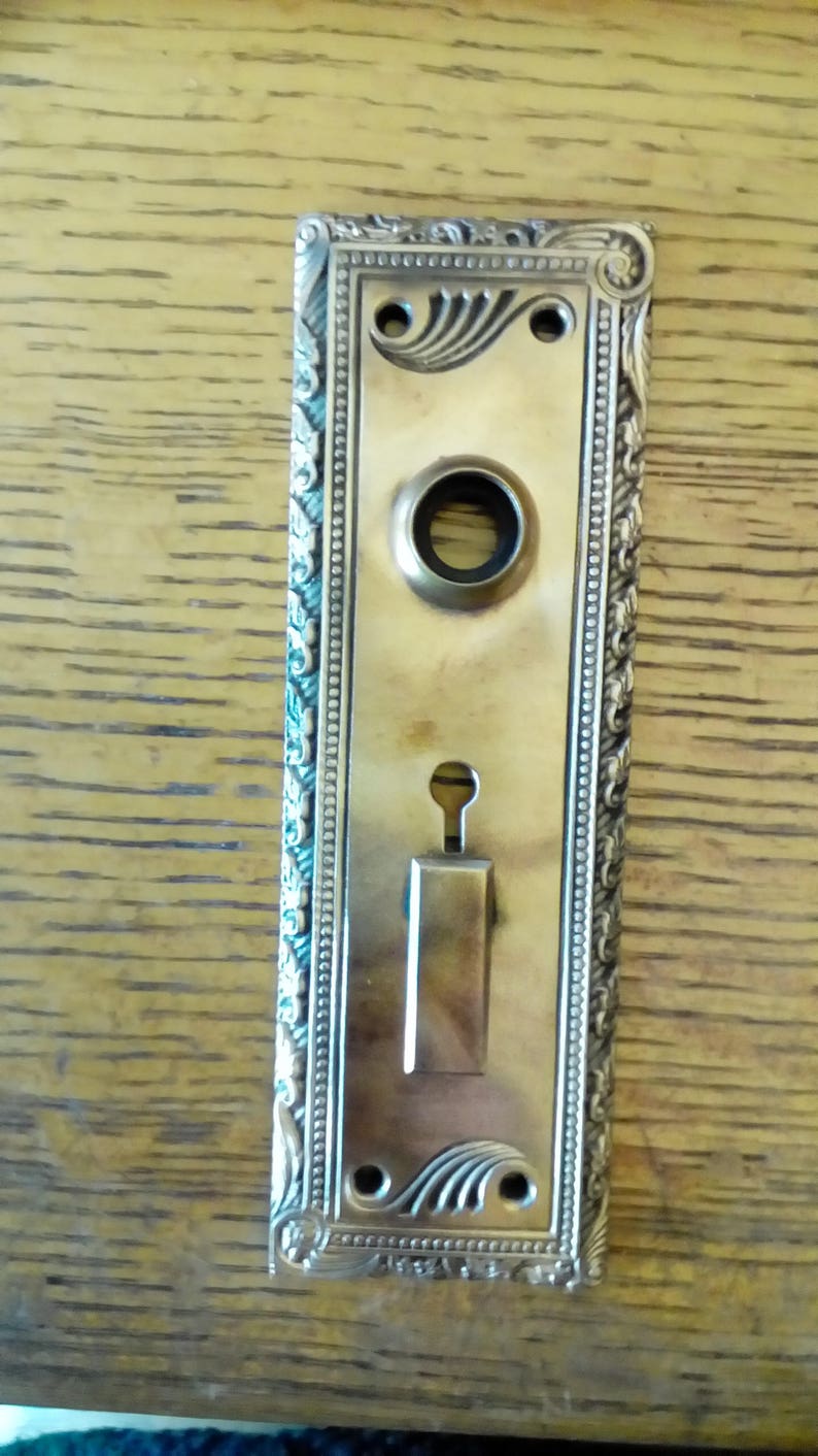 Antique Decorative Brass Door Plate 2 1 2 X 7 1 2 Etsy