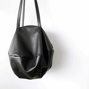black leather sack bag, leather shoulder bag, large black leather bag, leather backpack bag, large travel bag, original leather bag