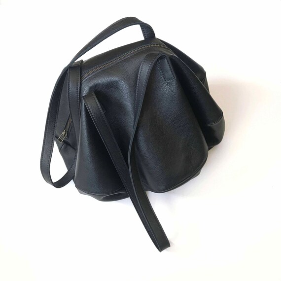 Bolso saco negro bolso piel hombro bolso - Etsy