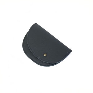 bolsa porta-cartões de couro preto, bolsa porta-cartões de couro original, porta-cartões minimalista, carteira de couro pequena, carteira de couro artesanal