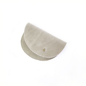 small gray leather card holder purse, original leather card holder purse, gray minimalist card holder, artisan leather wallet