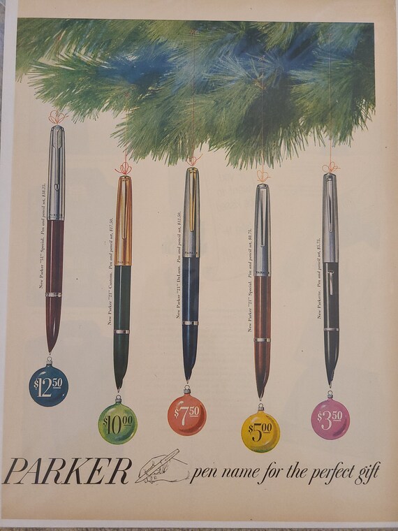 Lot of 5 Parker Fountain Pen Vintage Magazine Ads Etsy
