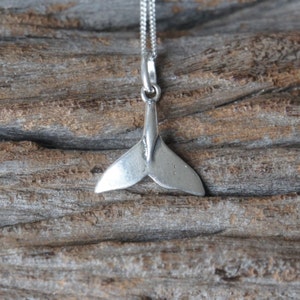 Sterling Silver Whale Tail Necklace, Nautical Charm, Ocean Themed Charm, Beach Charm