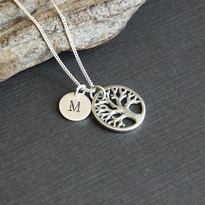 Sterling Silver Tree Necklace, Family Tree Necklace, Personalized Necklace, Tree of Life Necklace, Birthday Gift, Mother&#39;s Gift