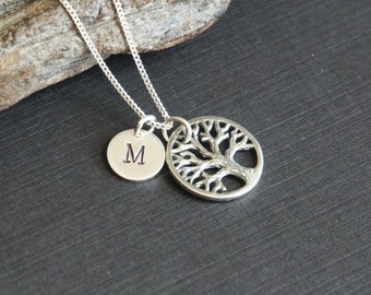 Sterling Silver Tree Necklace, Family Tree Necklace, Personalized Necklace, Tree of Life Necklace, Birthday Gift, Mother's Gift