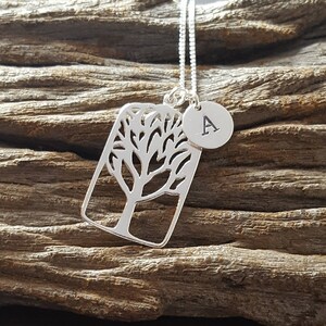 Sterling Silver Tree Necklace, Family Tree Necklace, Personalized Necklace, Tree of Life Necklace, Birthday Gift, Mother&#39;s Gift