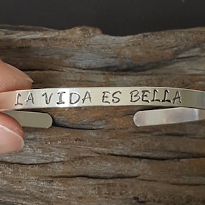 Sterling Silver Cuff Bracelet, Skinny Cuff, Personalized Bracelet, Hand Stamped, Cuff Bangle, Customized Cuff