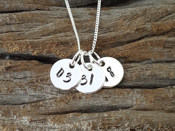 Sterling Silver Date Necklace, Personalized Necklace, Customized