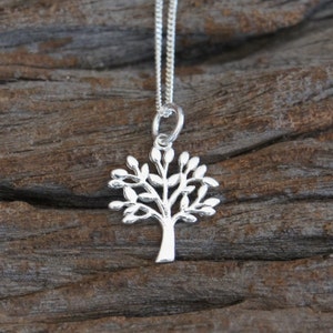 Sterling Silver Tree Necklace, Family Tree Necklace, Tree of Life Necklace, Birthday Gift, Children&#39;s Gift, Kids Jewelry