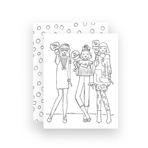 You are Pretty Kompliment Malkarte, Mädchen, Kinder Grußkarte, Ermutigung Karte, Mode Illustration, Beileidskarte, Mädchen Färbung
