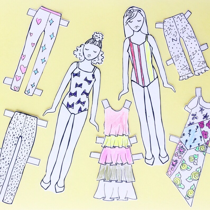 Printable Coloring Paper Dolls, Printable Paper Doll, Paper Crafts ...