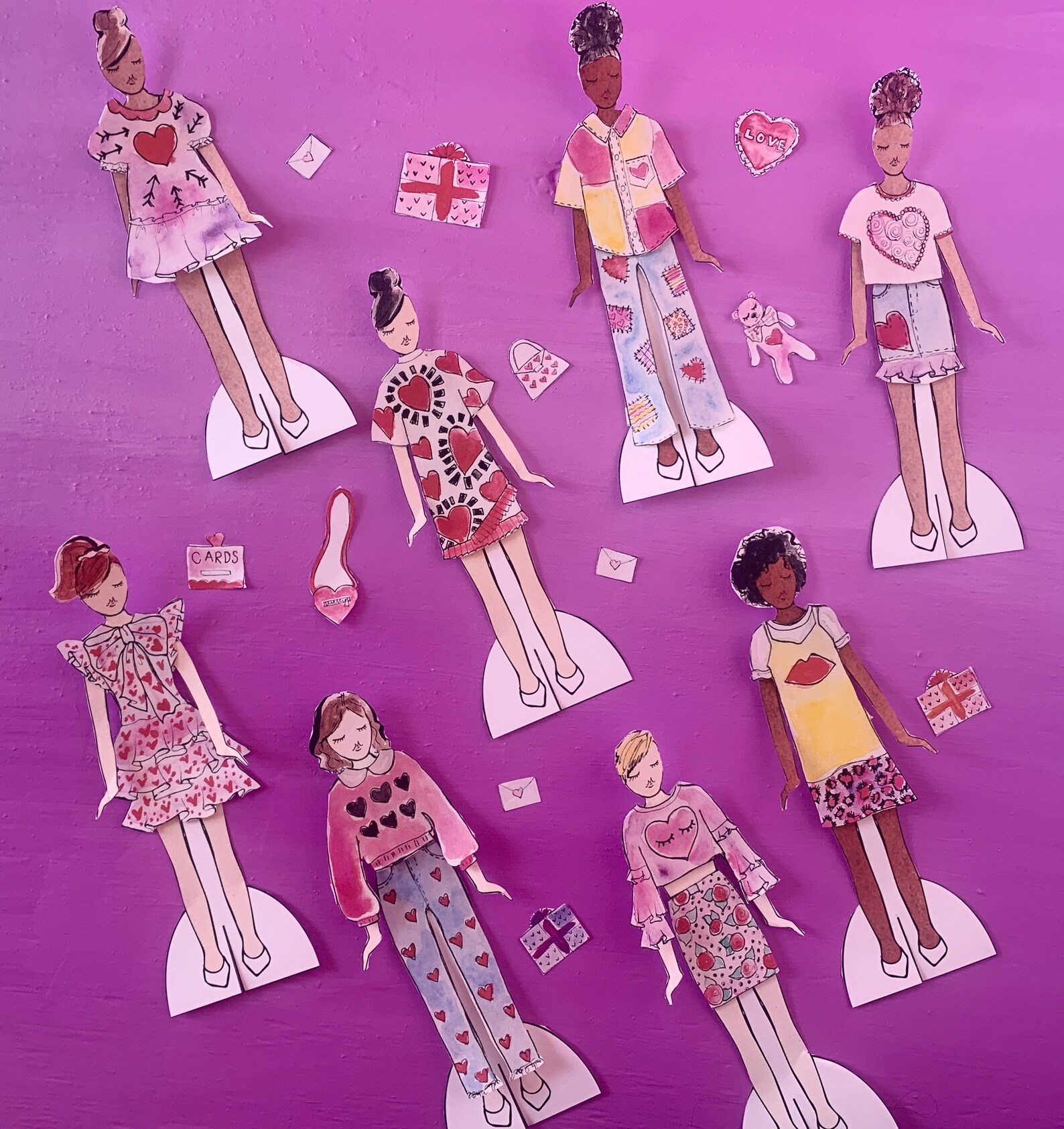 Paper Doll Printable PDF LOVE Printable Paper Paper Dolls Paper Doll