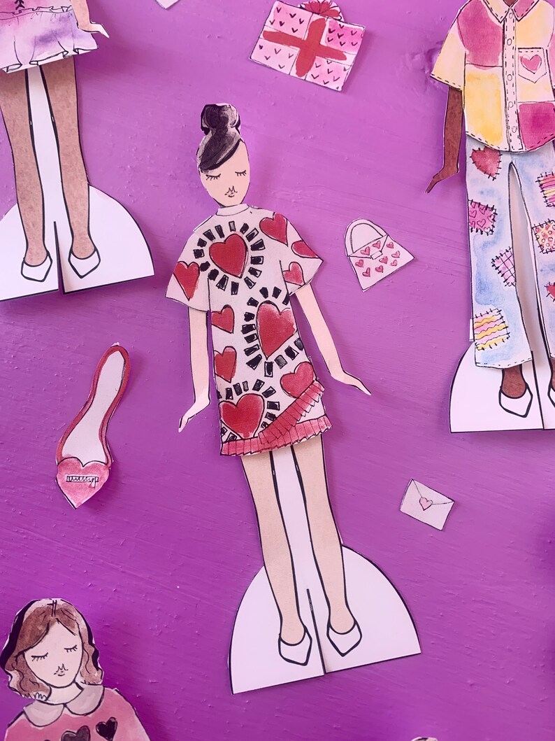 Paper Doll Printable PDF LOVE Printable Paper Paper Dolls Paper Doll