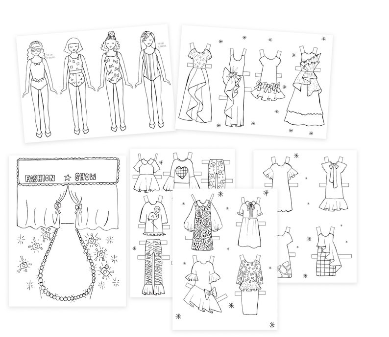 Printable Coloring Paper Dolls, Printable Paper Doll, Paper Crafts ...