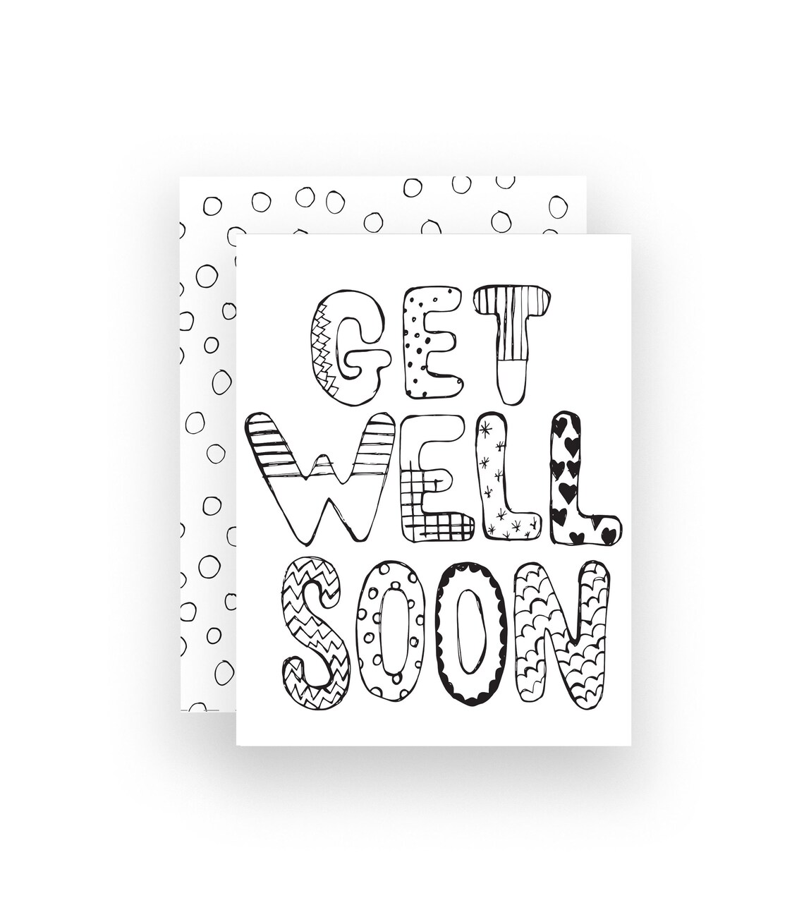 Printable Greeting Card get Well Soon, Kids Coloring Page, Line Art ...