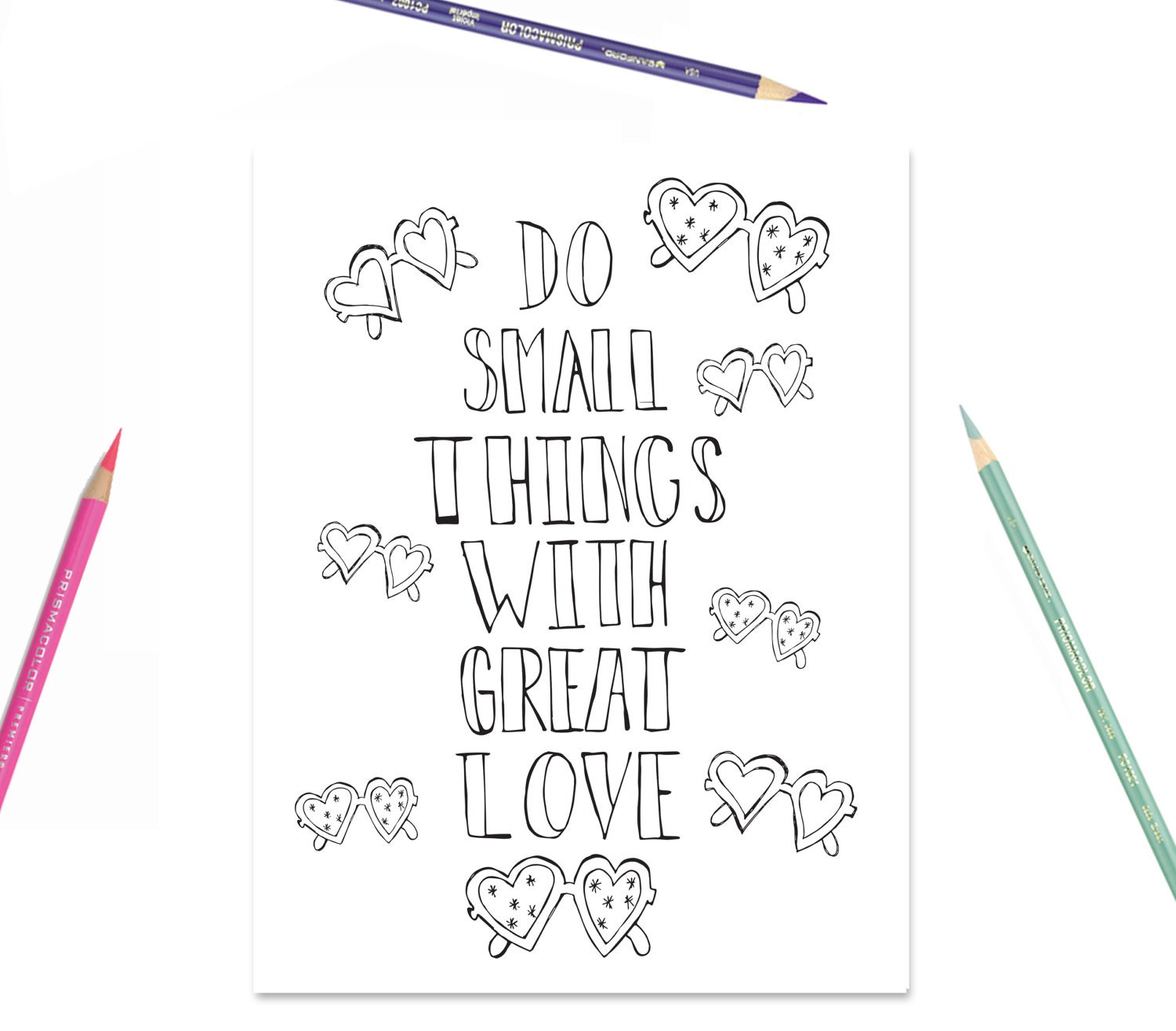 Coloring Page Do Small Things with Great Love - Etsy España