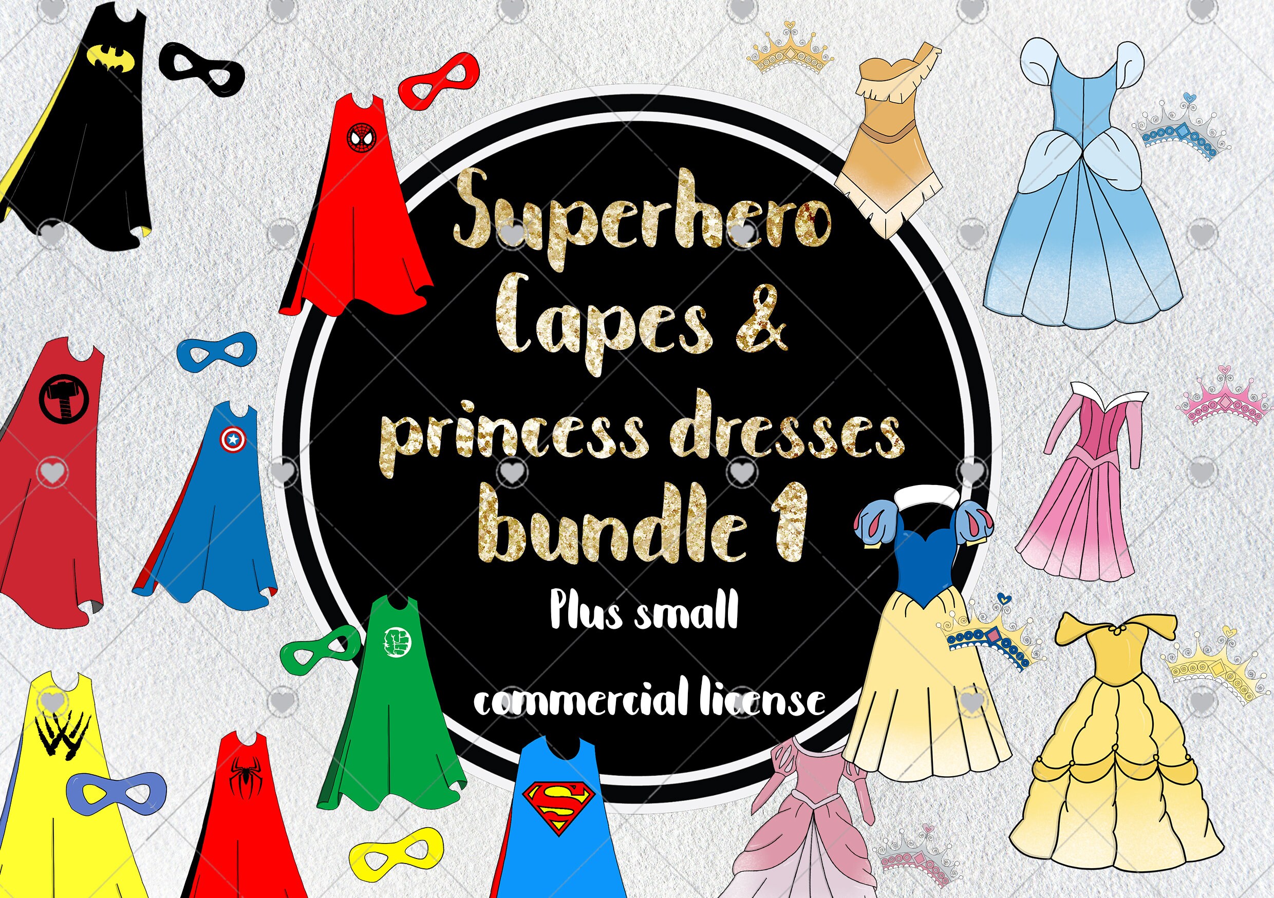 Personalised Superhero Princess Clipart Personalised Print - Etsy UK