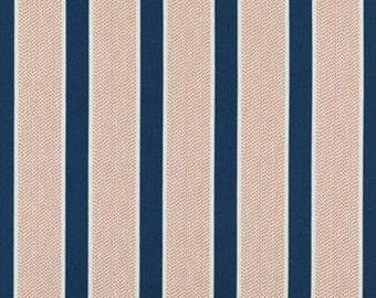 TILTON FENWICK -- Handmade Decorative Designer Toss Accent Pillow Cushion Cover Case (Stripe - Blue/Navy/Orange/Yellow/Ivory)