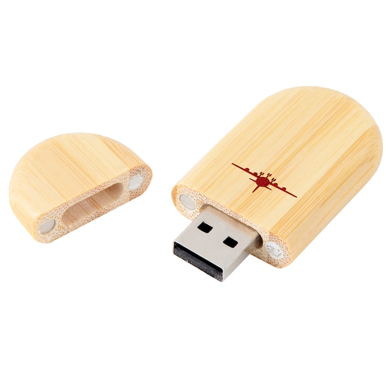 Front Airplane 8Gb Bamboo Usb Flash Drive With Rounded Corners 8Gb Usb Gift For All Occasions Wood Flash Drive With Laser Engraving