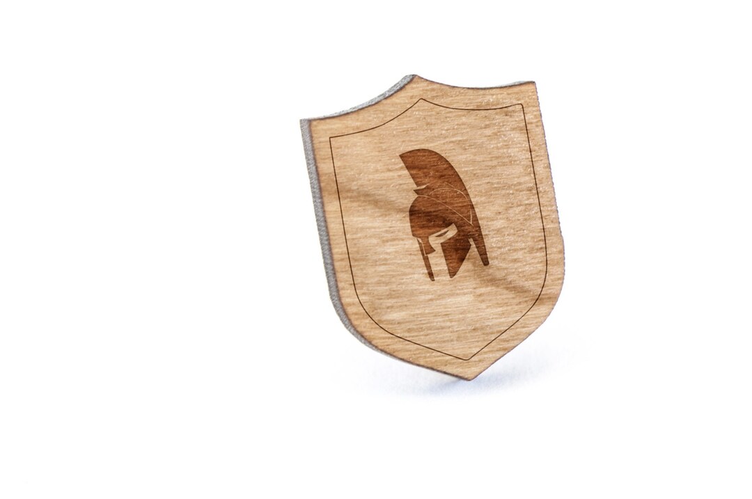 Spartan Helmet Lapel Pin Wooden Pin Wooden Lapel Gift for Etsy