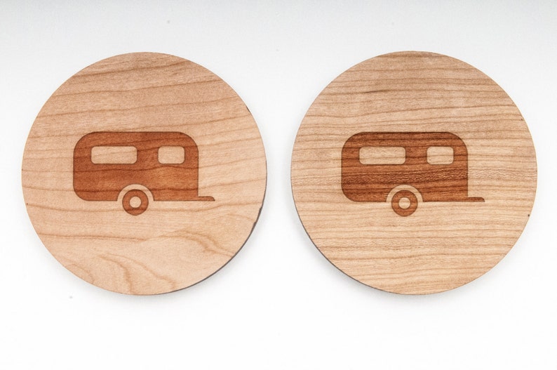 Camper Wood Cufflinks Gift For Him Wedding Gifts and Personalized Groomsman Gifts