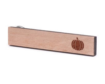 Pumpkin Tie Clip, Wood, Gift For Him, Wedding Gifts, Groomsman Gifts, and Personalized